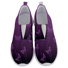 Purple Butterflies Pattern No Lace Lightweight Shoes by SpinnyChairDesigns