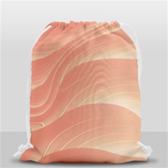 Coral Peach Swoosh Drawstring Bag (small) by SpinnyChairDesigns