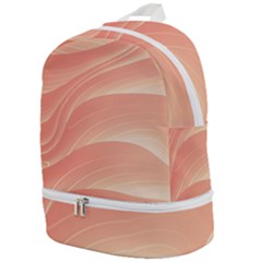 Coral Peach Swoosh Zip Bottom Backpack by SpinnyChairDesigns