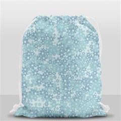 Light Blue Wildflowers Drawstring Bag (small) by SpinnyChairDesigns