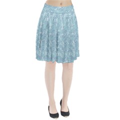 Light Blue Wildflowers Pleated Skirt by SpinnyChairDesigns