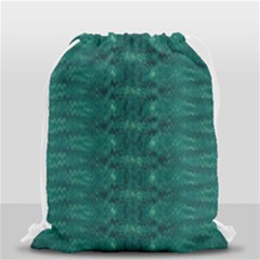 Teal Ikat Pattern Drawstring Bag (small) by SpinnyChairDesigns