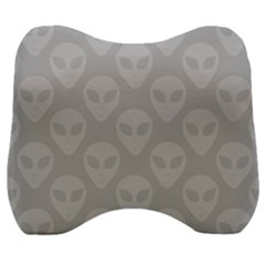 Grey Aliens Ufo Velour Head Support Cushion by SpinnyChairDesigns