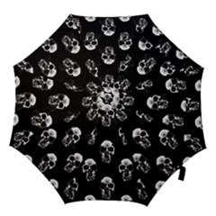 Black And White Skulls Hook Handle Umbrellas (medium) by SpinnyChairDesigns