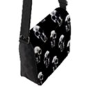 Black and White Skulls Flap Closure Messenger Bag (S) View2