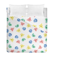 Cute Cartoon Germs Viruses Microbes Duvet Cover Double Side (full/ Double Size) by SpinnyChairDesigns