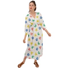 Cute Cartoon Germs Viruses Microbes Grecian Style  Maxi Dress by SpinnyChairDesigns