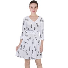 Geek Glasses With Eyes Ruffle Dress by SpinnyChairDesigns