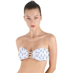 Geek Glasses With Eyes Twist Bandeau Bikini Top by SpinnyChairDesigns