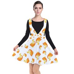 Orange Goldfish Pattern Plunge Pinafore Dress by SpinnyChairDesigns