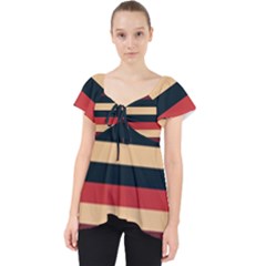 Seventies Stripes Lace Front Dolly Top by tmsartbazaar