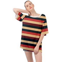 Seventies Stripes Oversized Chiffon Top by tmsartbazaar