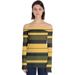 Vintage Yellow Off Shoulder Long Sleeve Top by tmsartbazaar
