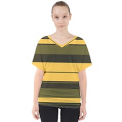 Vintage Yellow V-neck Dolman Drape Top by tmsartbazaar