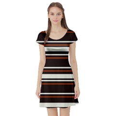 Classic Coffee Brown Short Sleeve Skater Dress by tmsartbazaar