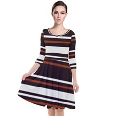 Classic Coffee Brown Quarter Sleeve Waist Band Dress by tmsartbazaar