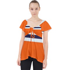 Tri Color Stripes Lace Front Dolly Top by tmsartbazaar