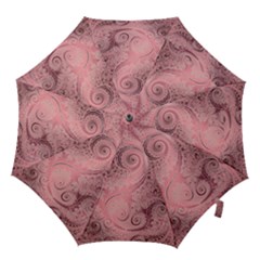 Orchid Pink And Blush Swirls Spirals Hook Handle Umbrellas (medium) by SpinnyChairDesigns