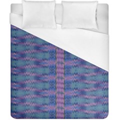Purple Blue Ikat Stripes Duvet Cover (california King Size) by SpinnyChairDesigns