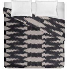 Black And White Zebra Ikat Stripes Duvet Cover Double Side (king Size) by SpinnyChairDesigns