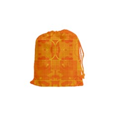 Orange Peel Abstract Batik Pattern Drawstring Pouch (small) by SpinnyChairDesigns