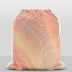 Coral Cream Abstract Art Pattern Drawstring Bag (small) by SpinnyChairDesigns
