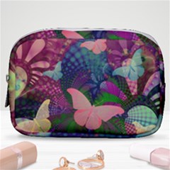Butterfly Garden Art Make Up Pouch (small) by SpinnyChairDesigns
