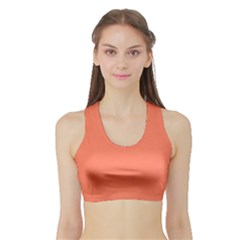 Appreciating Apricot Sports Bra With Border by Janetaudreywilson