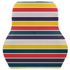 Horizontal Colored Stripes Car Seat Back Cushion  by tmsartbazaar