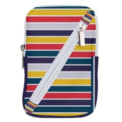 Horizontal Colored Stripes Belt Pouch Bag (large) by tmsartbazaar