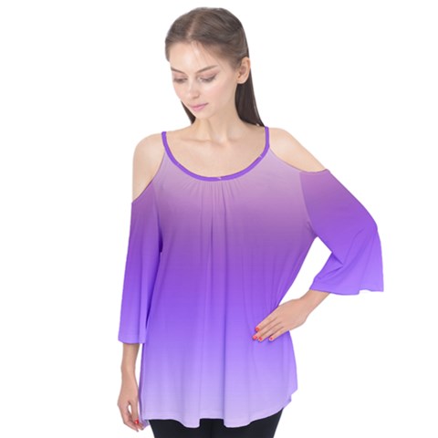 Plum And Violet Purple Gradient Ombre Color Flutter Tees by SpinnyChairDesigns
