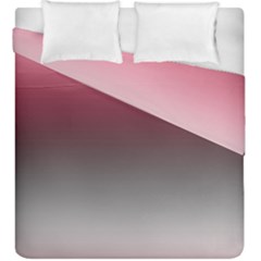 Blush Pink And Grey Gradient Ombre Color Duvet Cover Double Side (king Size) by SpinnyChairDesigns