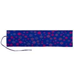 Bisexual Pride Tiny Scattered Flowers Pattern Roll Up Canvas Pencil Holder (l) by VernenInk