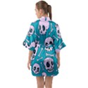Skull Half Sleeve Satin Kimono  View2