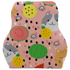 Cats And Fruits  Car Seat Velour Cushion  by Sobalvarro