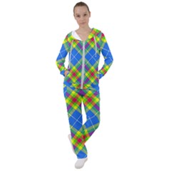 Clown Costume Plaid Striped Women s Tracksuit by SpinnyChairDesigns