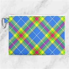 Clown Costume Plaid Striped Canvas Cosmetic Bag (xl) by SpinnyChairDesigns