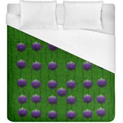 Power To The Big Flowers Festive Duvet Cover (king Size) by pepitasart
