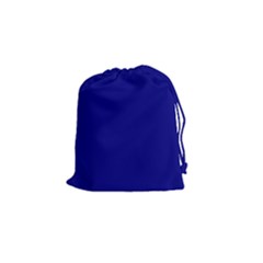 True Navy Blue Color Drawstring Pouch (small) by SpinnyChairDesigns