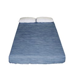 Faded Denim Blue Texture Fitted Sheet (full/ Double Size) by SpinnyChairDesigns