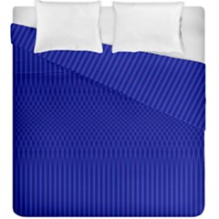 Cobalt Blue Color Stripes Duvet Cover Double Side (king Size) by SpinnyChairDesigns