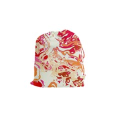 Red Orange Abstract Art Drawstring Pouch (small) by SpinnyChairDesigns