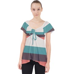 Classic Retro Stripes Lace Front Dolly Top by tmsartbazaar