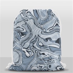 Faded Blue Abstract Art Drawstring Bag (small) by SpinnyChairDesigns
