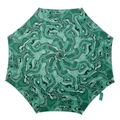 Biscay Green Swirls Hook Handle Umbrellas (small) by SpinnyChairDesigns