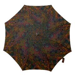 Boho Floral Pattern Hook Handle Umbrellas (medium) by SpinnyChairDesigns
