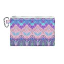 Boho Patchwork Violet Pink Green Canvas Cosmetic Bag (Medium) View1