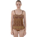 Boho Sunflower Print Twist Front Tankini Set View1