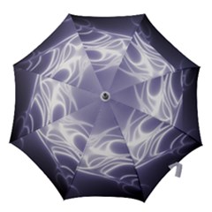 Violet Glowing Swirls Hook Handle Umbrellas (medium) by SpinnyChairDesigns