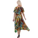Boho Colorful Mosaic Cross Front Sharkbite Hem Maxi Dress View2